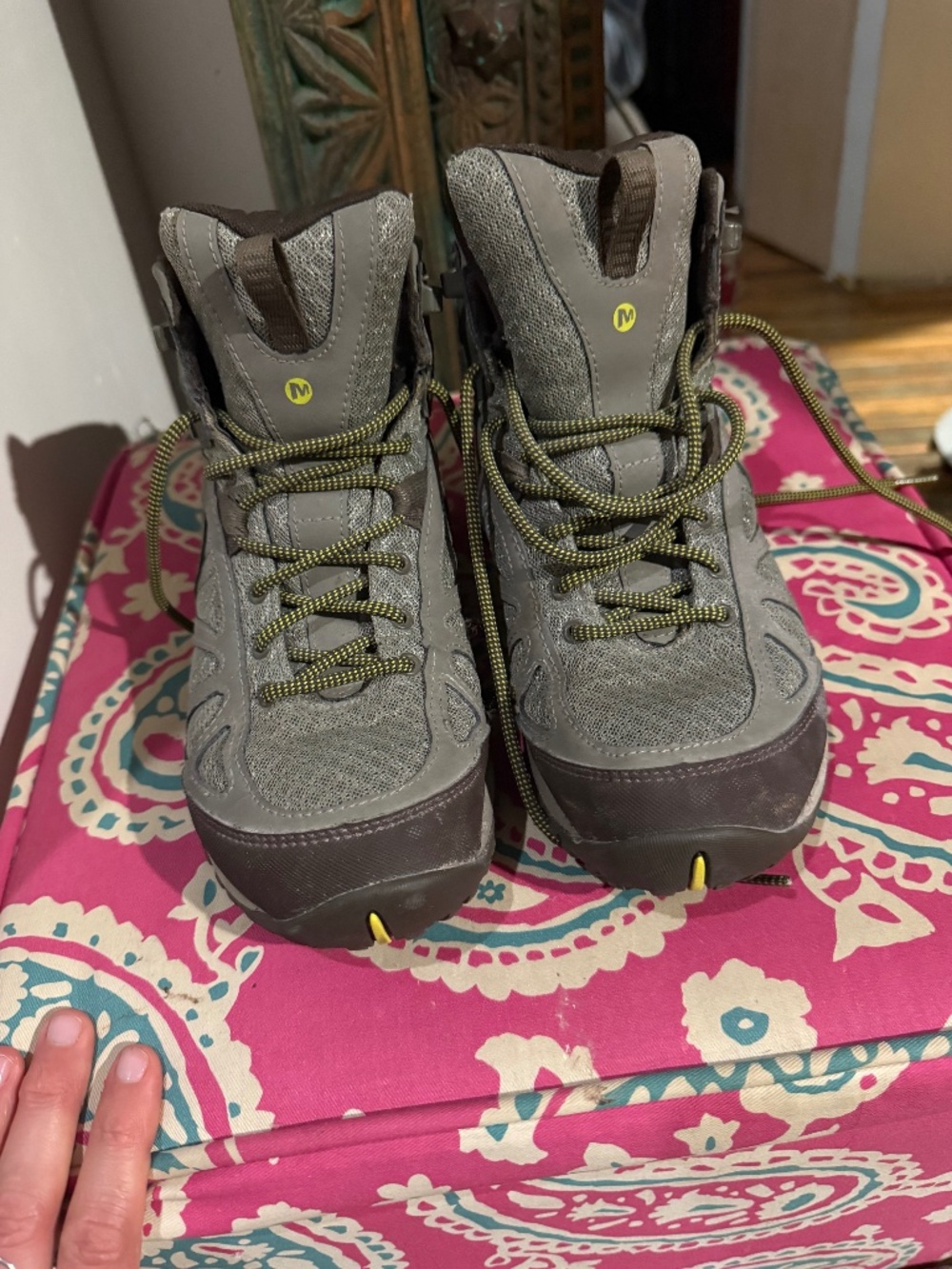 Merrell Siren Sport Q2 Mid Waterproof Hiking Boots Womens 8.5 Dusty Olive J37452